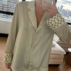 Zara Blouse Satin Blazer